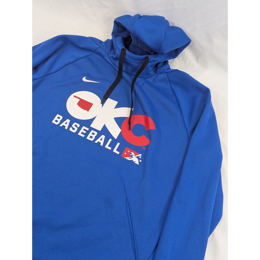 Nike OKC Baseball Pullover Hoodie Mens Sweatshirt Fleece Large Blue Excellent